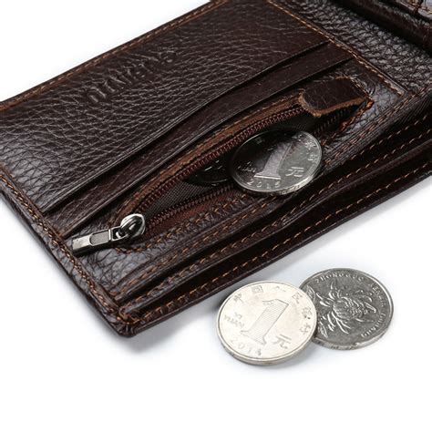 men's wallet with coin zip.